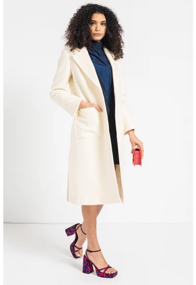 Палто Purerun от необработена вълна с джобове