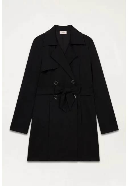 Палто с двуредно закопчаване и връзка