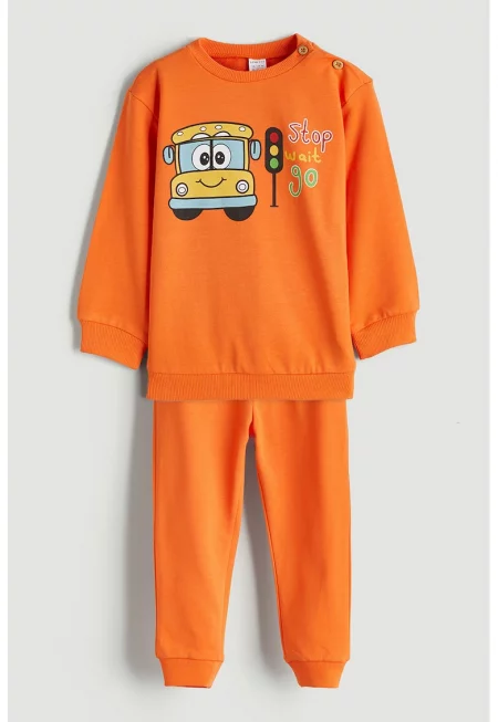 Памучен суитшърт и спортен панталон с принт