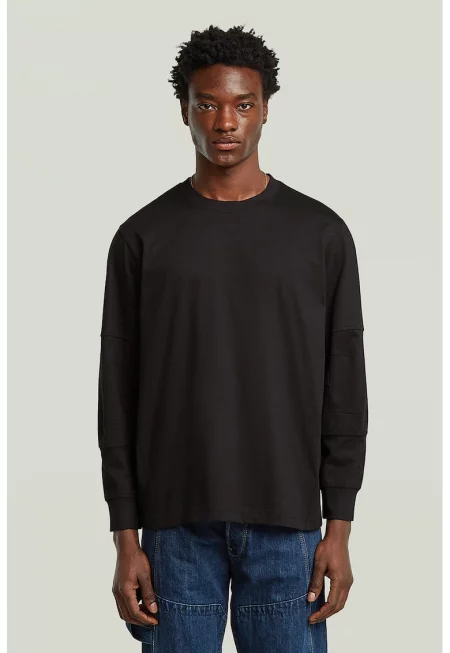 Памучен суитшърт с овално деколте