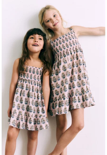 Памучна нощница с десен