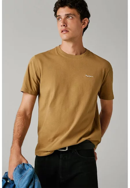 Памучна тениска с овално деколте