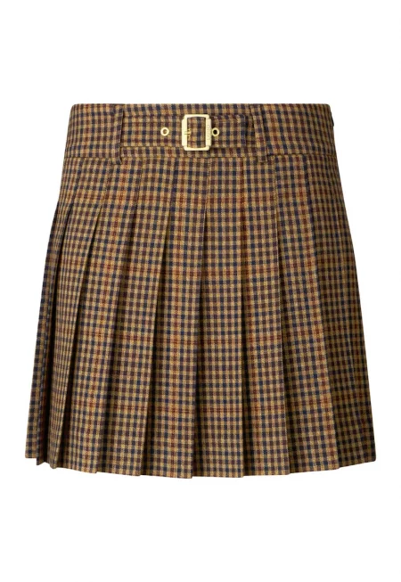 Плисирана къса пола на каре