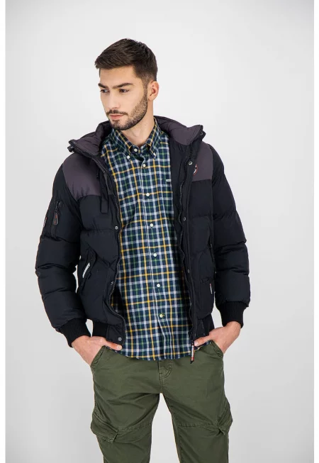 Подплатено зимно яке Volva с отделяща се качулка