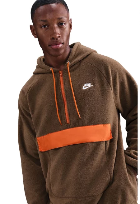 Поларено худи Club с ръкави реглан - Оранжев/Карамел