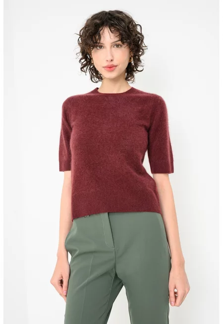 Пуловер Jim от вълна и кашмир - Бордо
