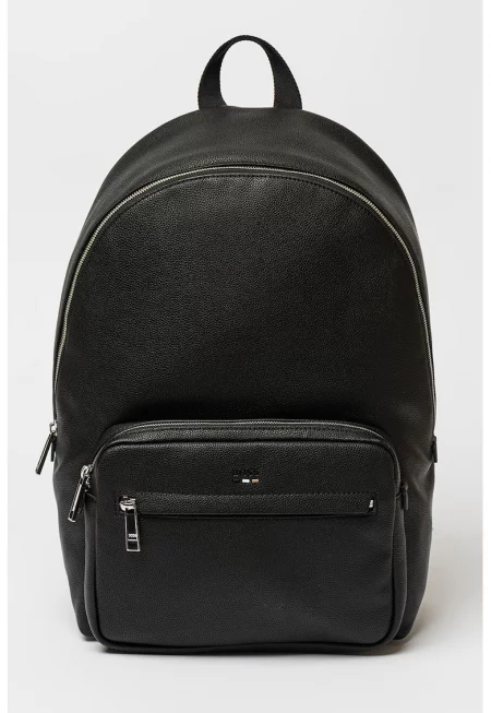 Раница от еко кожа с външен джоб - Черен