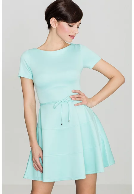 Разкроена рокля  мента - 95% полиестер - 5% еластан