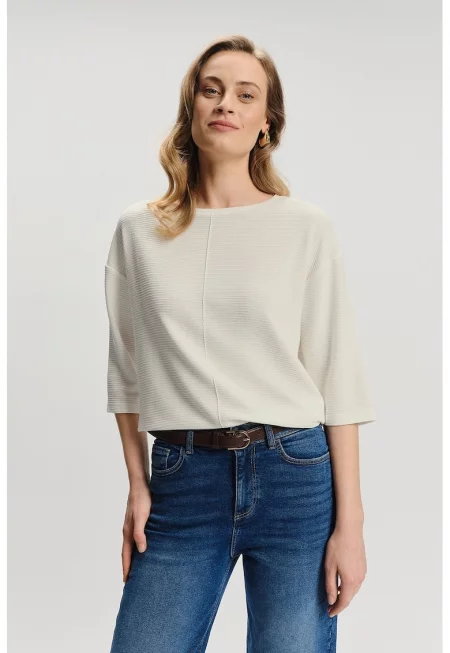 Рипсена блуза с 3/4 ръкави