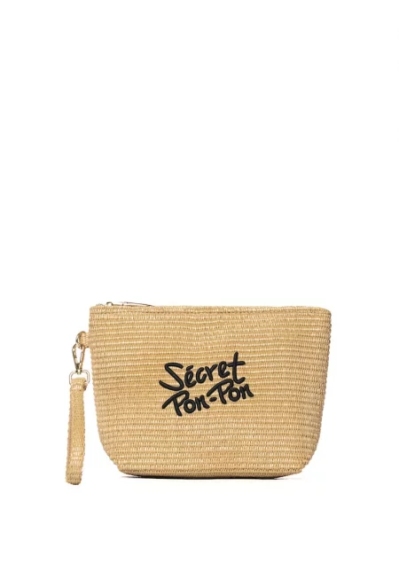 SECRET PON PON. - Несесер Ereba Lux с бродирано лого - Бежов