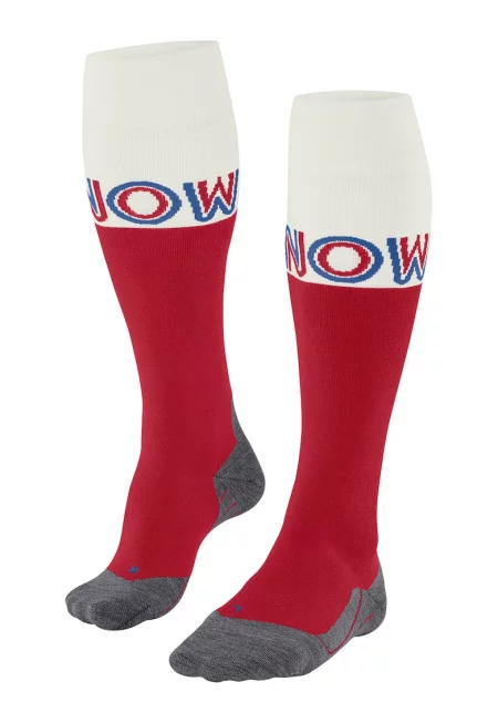 Ски чорапи с лого - Червен/Сив