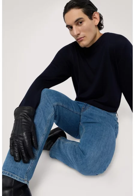 Слим дънки с миди талия - Син