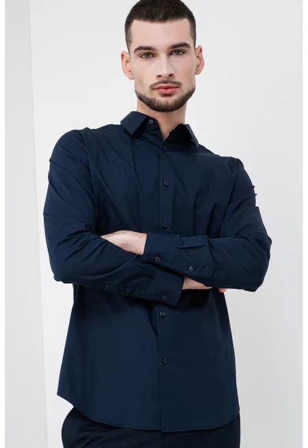 Слим риза - Тъмносин -