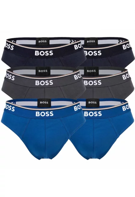 Слипове с лого - 6 чифта - Син