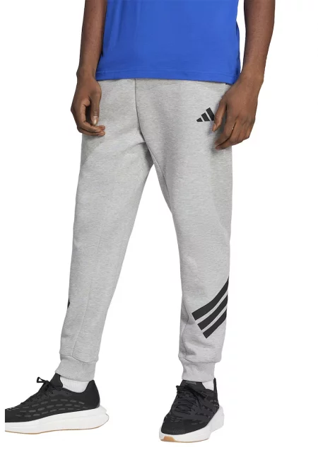 Спортен панталон с памук с лого - Светлосив меланж