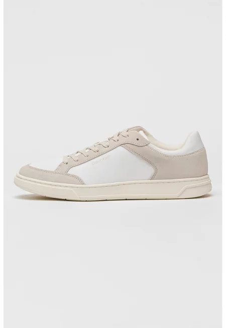 Спортни обувки с велур - Бял/Светло кафяво