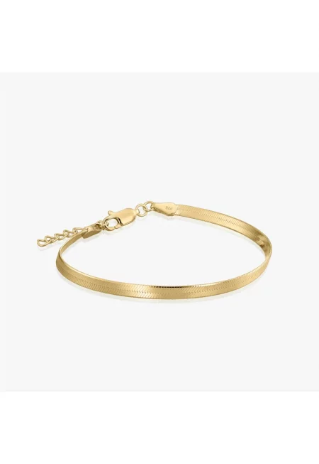 Сребърна гривна за глезен Golden Herringbone