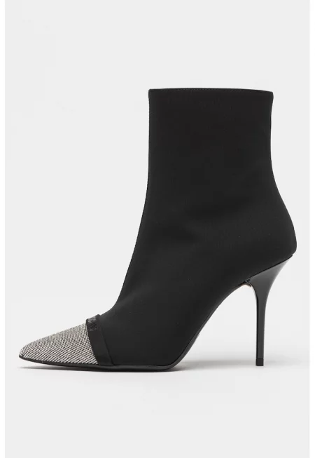 Текстилни боти с декоративни камъни - Черен