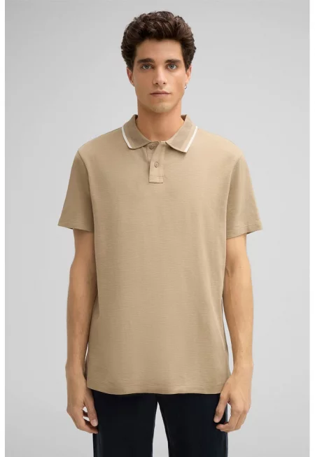 Тениска Regular fit поло 30042488 - Бежов