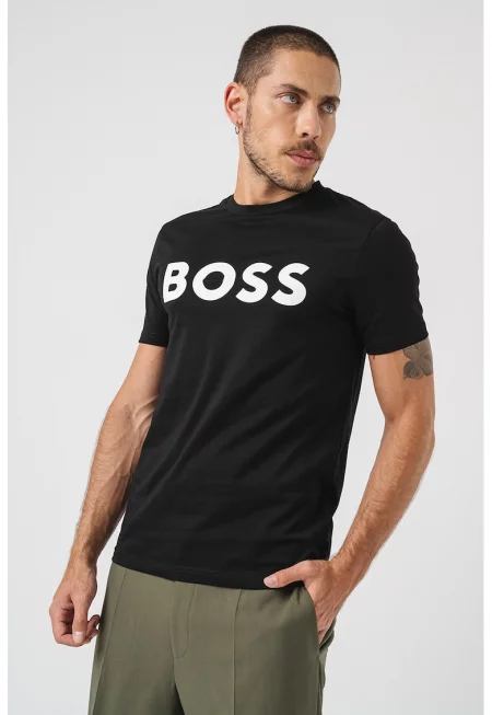 Тениска Thinking с лого - Черен