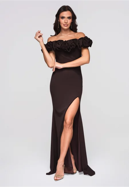 Вечерна рокля  LA-OM-DLR178 - Кафяв