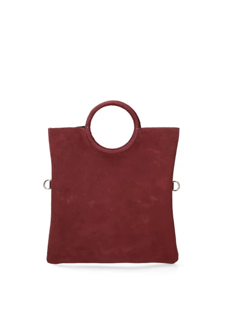 Велурена чанта Zelia с отделящ се вътрешен несесер - Бордо