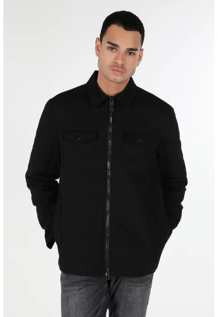 Яке с цип и яка - Черен