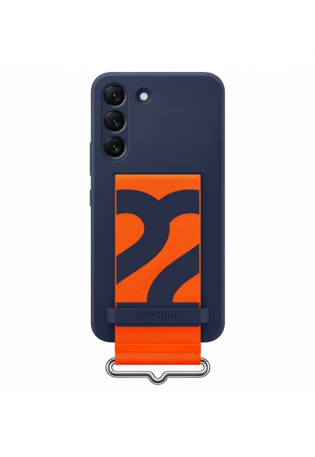 Защитен калъф  Silicone Cover with Strap - За Galaxy S22 (S901) - Navy