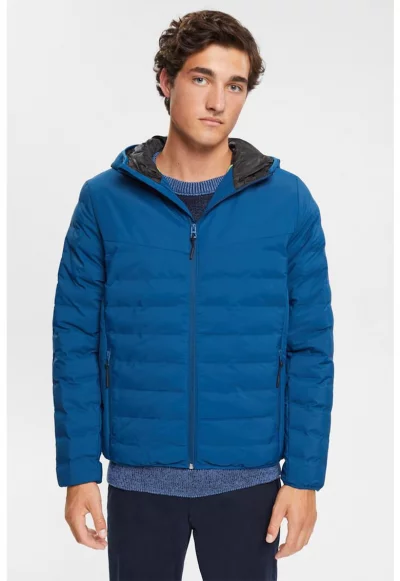 Зимно капитонирано яке с вата и качулка