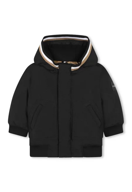 Зимно яке с качулка - Черен
