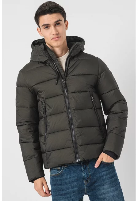 Зимно яке с качулка - Тъмно каки