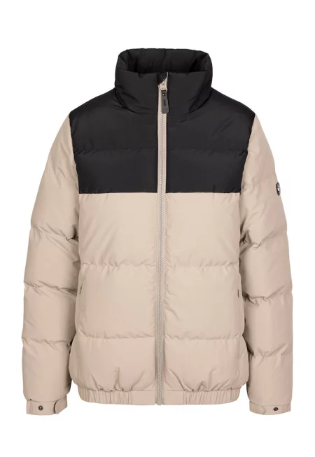 Зимно яке с висока яка - Черен/Бежов