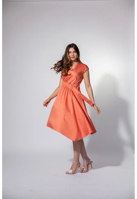 Асиметрична шпиц рокля Arina - Оранжев