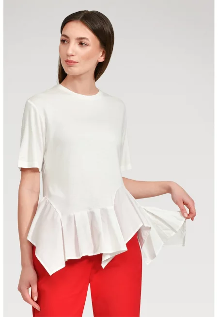Асиметрична тениска Flo - Бял
