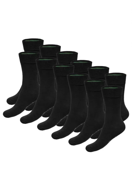 Bamboo Basic - Унисекс дълги чорапи - 12 чифта - Черен