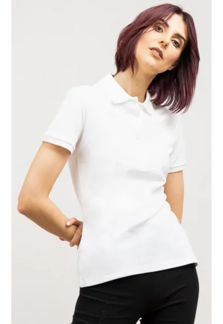 Бяла памучна тениска  Бял