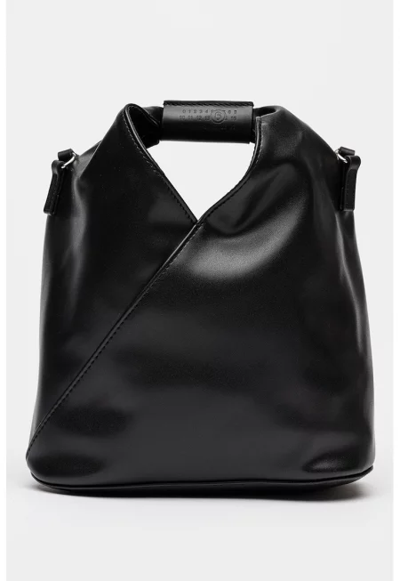 Чанта през рамо от еко кожа с регулираща се презрамка - Черен