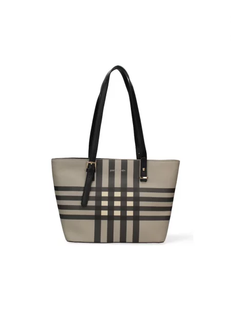 Чанта през рамо с десен - Сив