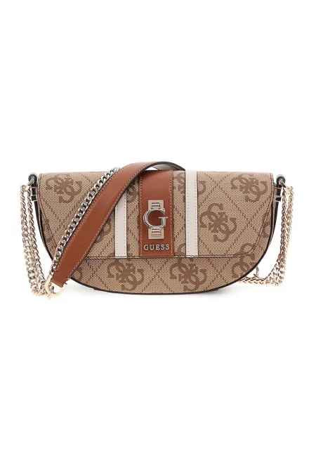 Чанта през рамо с лого - Светлокафяв