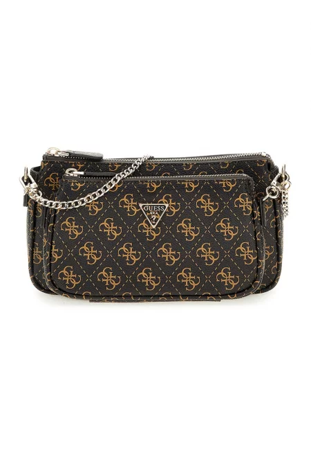 Чанта през рамо с монограм - Тъмнокафяв/Карамел