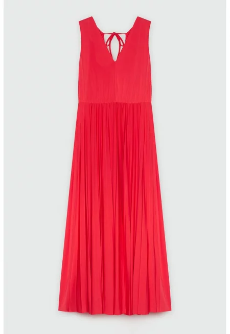 Дълга рокля с шпиц - Корал