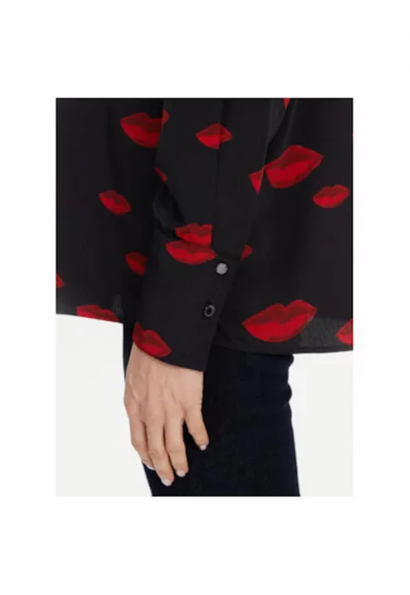 Дамска риза  251-CKISS.F - Полиестер - Черен - Черен