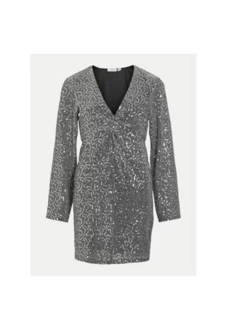 Дамска рокля -  304768408 - Полиестер - Сребрист - Сребрист