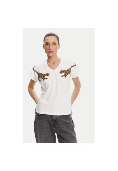 Дамска тениска  MS2515018 - Памук - Бял - Бял