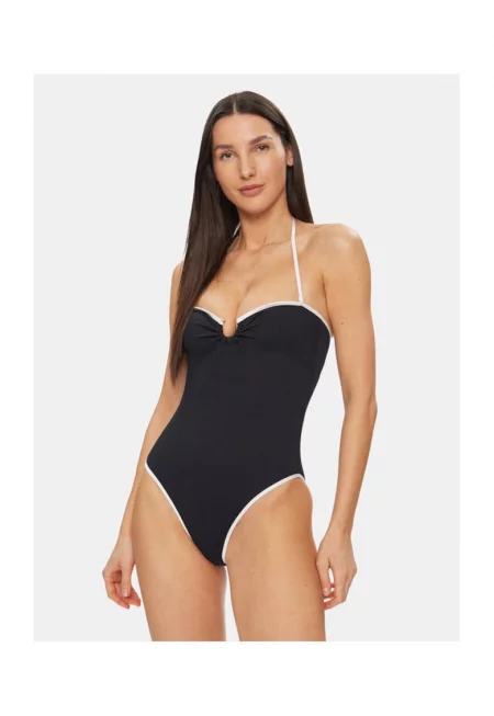 Дамски бански костюм -  303652814 - Найлон/Еластан - Черен - Черен