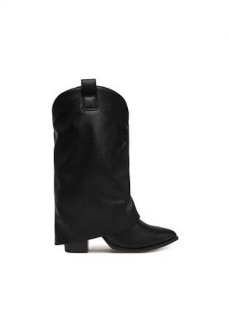 Дамски ботуши -  черен - екологична кожа