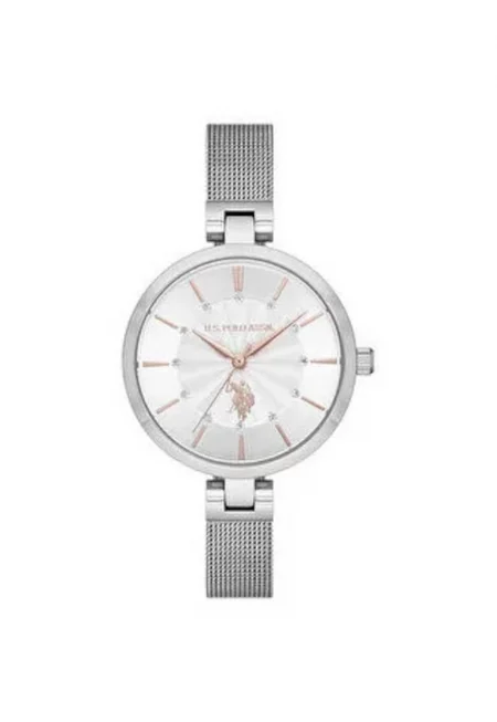 Дамски часовник  USPA2025-04 - сребрист - 35мм - кварцов механизъм - водоустойчив 5 ATM