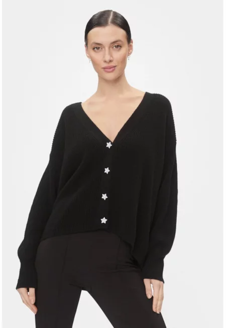 Дамски кардиган -  8000007732289 - Полиамид/Вискоза/Вълна - Един размер INTL - Черен