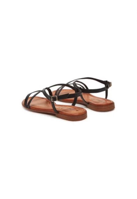 Дамски сандали - 5-28145-44 001 - S Oliver - Естествена кожа - Черен