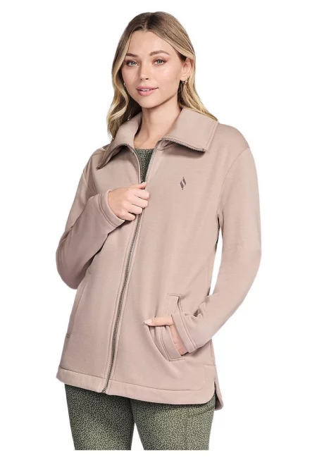 Дамско яке  GO SNUGGLE Tunic Full Zip Jacket - Розово